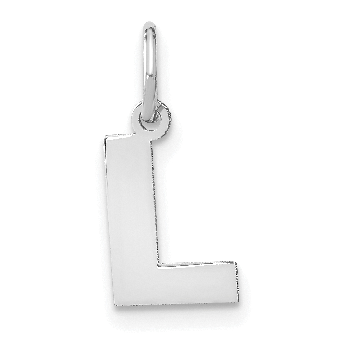 Sterling Silver Rhodium-Plated Letter L Initial Pendant